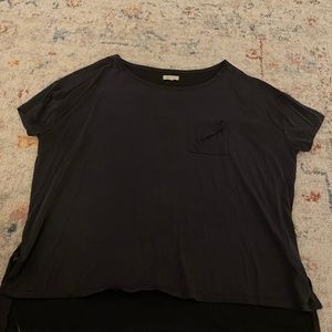 gray short sleeve slouchy top